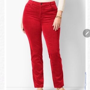 Red Talbot Velvet Jeans Size 12